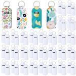 60 Pcs Sublimation Lipstick Holder Keychain Set