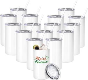 16 Pack Skinny Straight Sublimation Tumblers Blanks