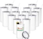 16 Pack Skinny Straight Sublimation Tumblers Blanks