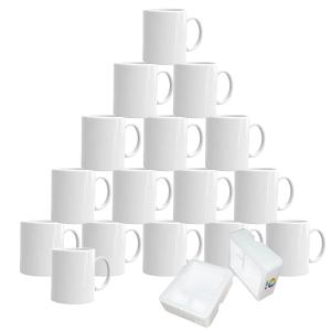 MR.R 16pk White Ceramic Coffee Mugs for Sublimation