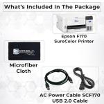 Epson Dye-Sublimation F170 Printer with PrecisionCore Technology, Includes Full Set of Sublimation Ink, User Guide & AC Power Cable SCF170