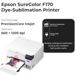 Epson Dye-Sublimation F170 Printer with PrecisionCore Technology, Includes Full Set of Sublimation Ink, User Guide & AC Power Cable SCF170
