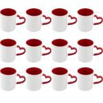 12pcs Sublimation Coffee Mugs Blanks, 11oz Heart Handle Two Tone Color, RED ONLY