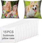 15 Pack White Sublimation Pillow Cases 16"x16
