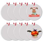 10-Pack Round Ceramic Sublimation Ornaments for Crafts