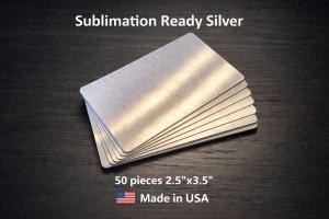 Brushed Silver Aluminum Sublimation Blanks 50 Pack