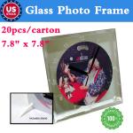 20-Pack 7.8" Sublimation Glass Photo Frame Clocks