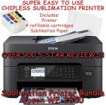 Epson WF-2850 Sublimation Printer Bundle with Cartridges
