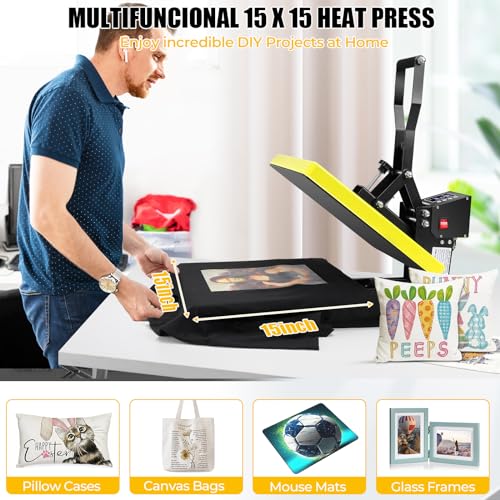 15x15 Clamshell Sublimation Printer for T-Shirts & More