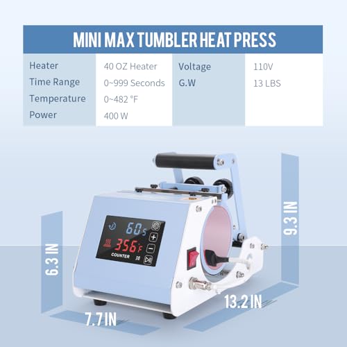 Blue Mini Tumbler Heat Press Machine for Sublimation