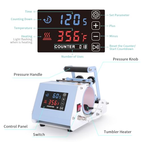 Blue Mini Tumbler Heat Press Machine for Sublimation
