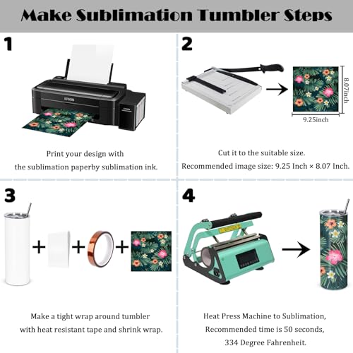 Maucircol 8 Pack 20 oz Sublimation Tumblers Blank