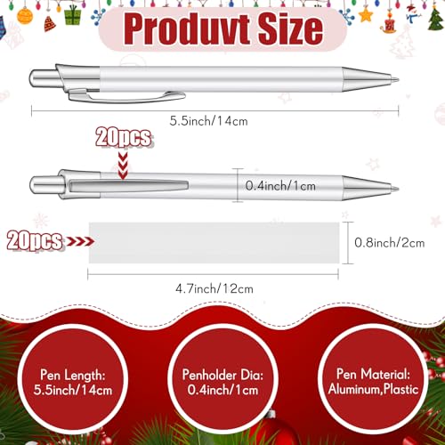 Sublimation Print Pens with Customizable Clip (20 Pcs)