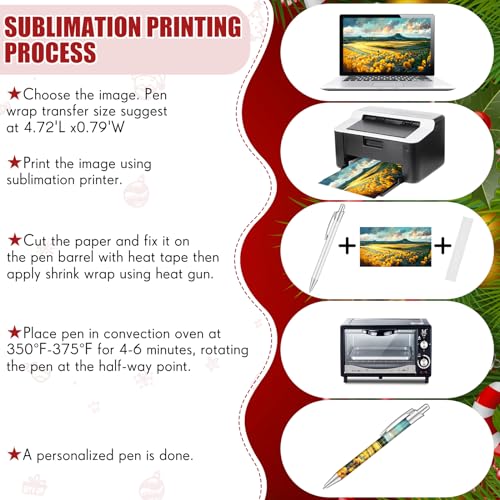 Sublimation Print Pens with Customizable Clip (20 Pcs)