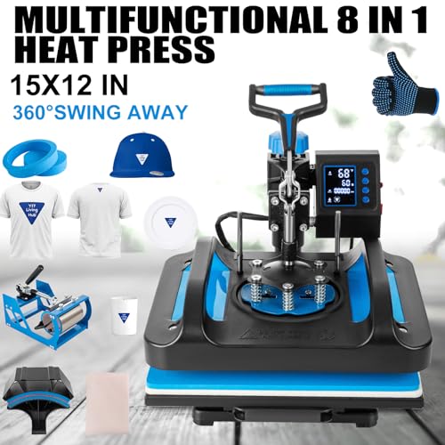 Leomru 5-in-1 Sublimation Heat Press 12x15 Inch