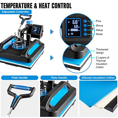 Leomru 5-in-1 Sublimation Heat Press 12x15 Inch