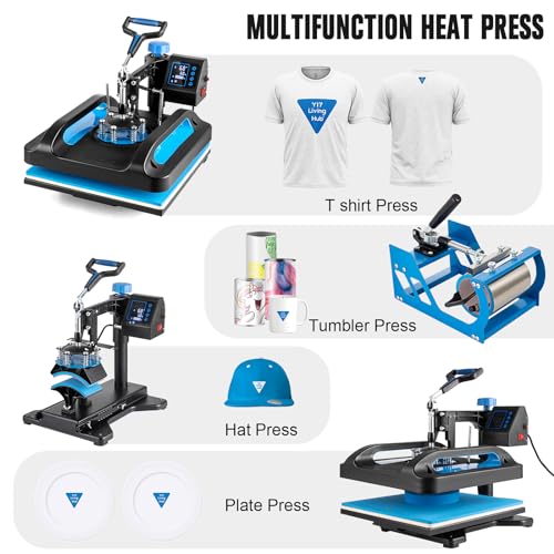Leomru 5-in-1 Sublimation Heat Press 12x15 Inch