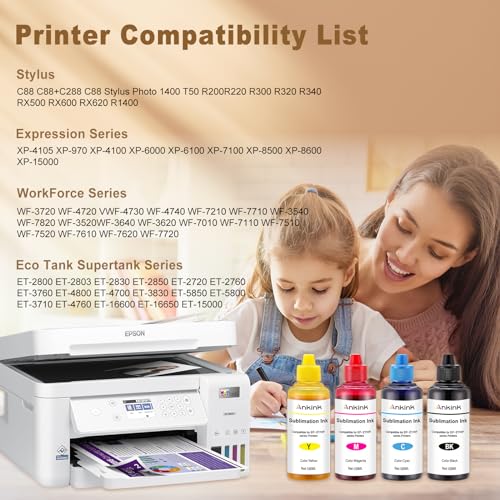 Ankink Sublimation Ink Bottles for Ecotank Heat Press