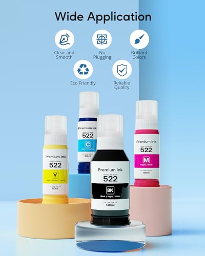 CEEBOO 522 Printer Ink Refill Set, 5 Bottles