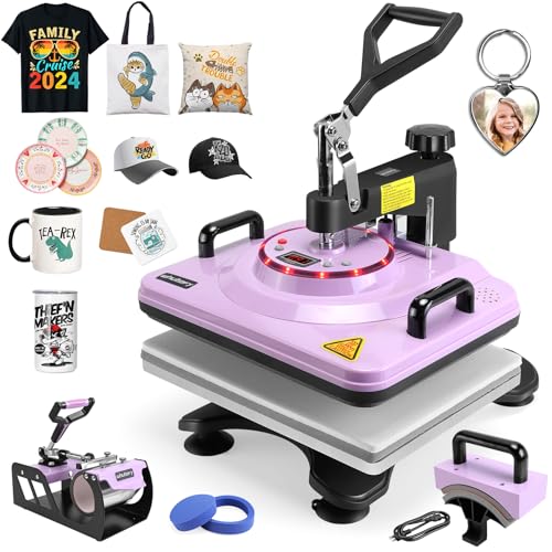 5-in-1 Sublimation Heat Press Machine for T-Shirts & More