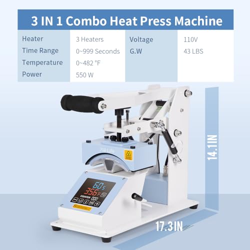 3 in 1 Mini Combo Heat Press Machine