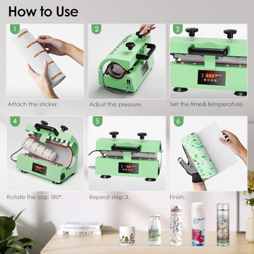 SLIMSTY Tumbler Heat Press Machine, 110V Auto Timer