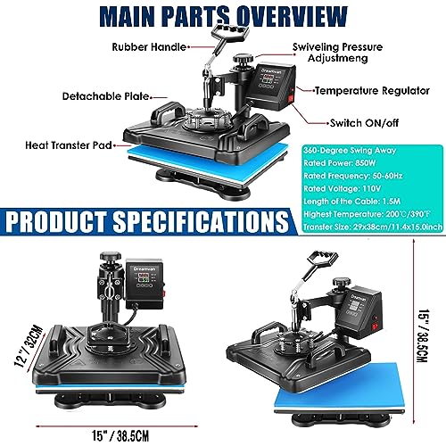 5 in 1 Multifunctional Sublimation Heat Press Machine