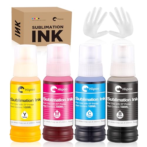 Hiipoo Sublimation Ink Bottles for Inkjet Printer Transfer