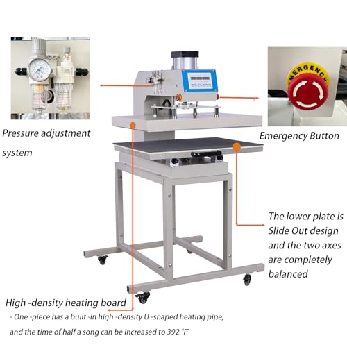 24x32 Professional Pneumatic Sublimation Printer Heat Press Machine