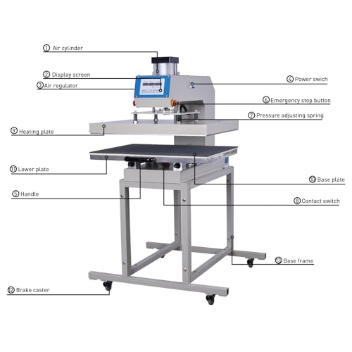 24x32 Professional Pneumatic Sublimation Printer Heat Press Machine