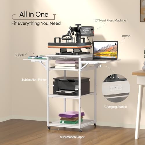 Crafit Heat Press Table with Pull-Out Tray & Stand