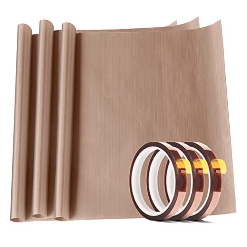 3 Pack PTFE Teflon Sheet and Thermal Tape