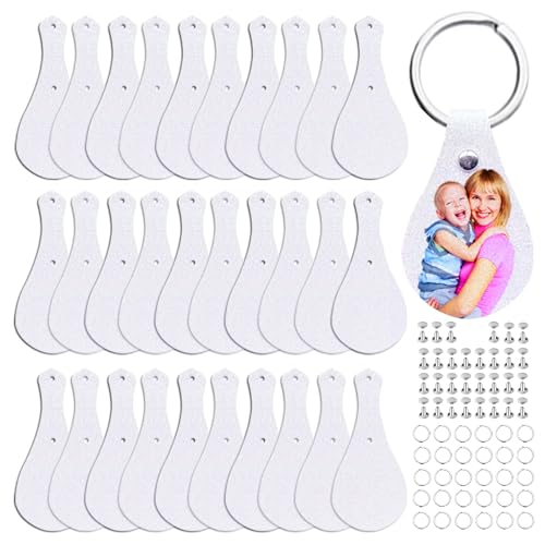 30 Sublimation Keychain Blanks Making Kits with Glitter