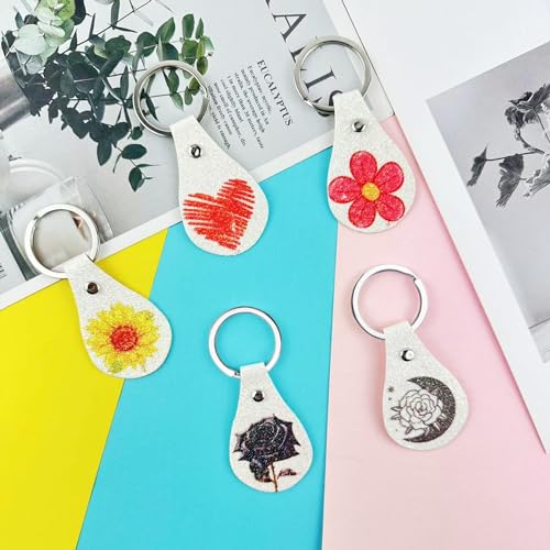 30 Sublimation Keychain Blanks Making Kits with Glitter