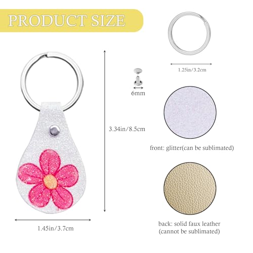 30 Sublimation Keychain Blanks Making Kits with Glitter