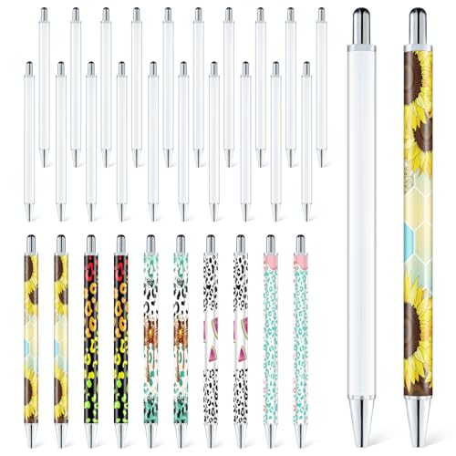 20 Pack Sublimation Ballpoint Pens, Clip-Free Design
