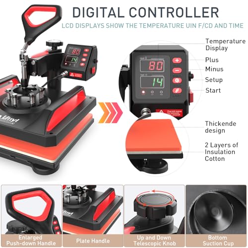 5 in 1 Combo Heat Press Machine - 12x15" Sublimation