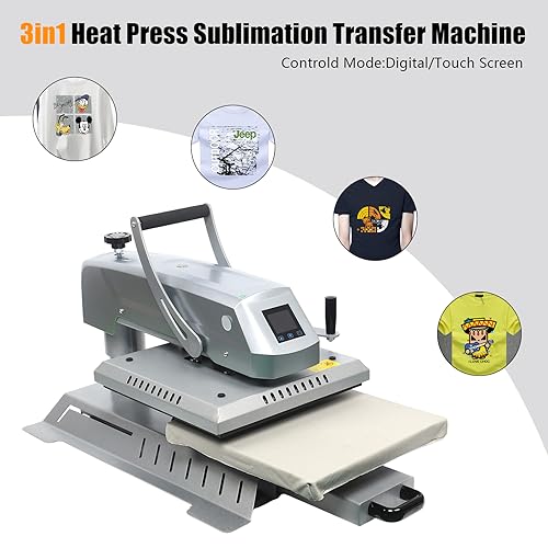 Digital Touch Screen Sublimation Heat Press Machine, 1400W