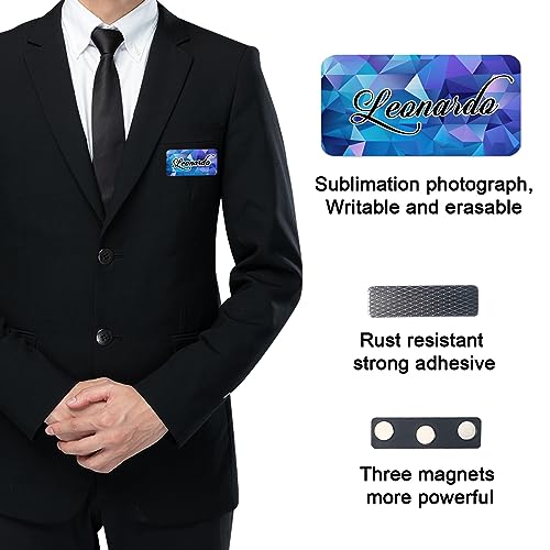 20 Magnetic Backing Sublimation Name Tags Round Corner