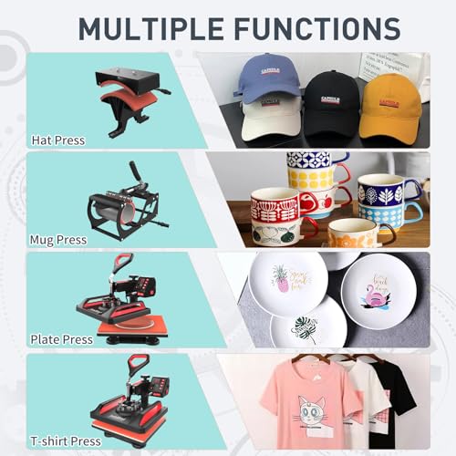 5 in 1 Combo Heat Press Machine - 12x15" Sublimation