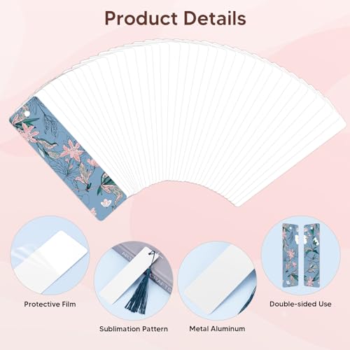 30 Sets Sublimation Blank Bookmarks with DIY Accessories