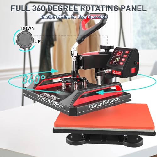 5 in 1 Combo Heat Press Machine - 12x15" Sublimation