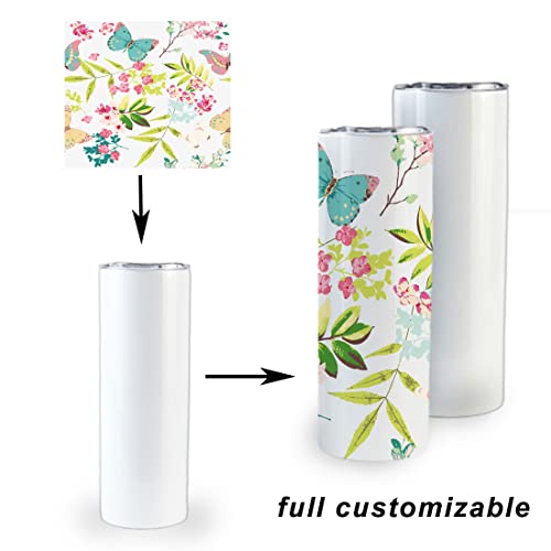 50-pack 20oz Skinny Sublimation Tumblers with Lid