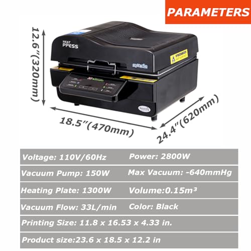 INTSUPERMAI 3D Sublimation Heat Press Machine with Kit