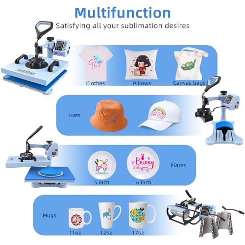 15" x 15" Lya Vinyl 7-in-1 Sublimation Heat Press