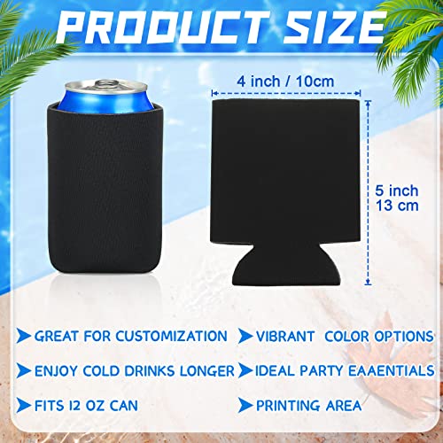 150 Pack Black Blank Sublimation Can Cooler Sleeves