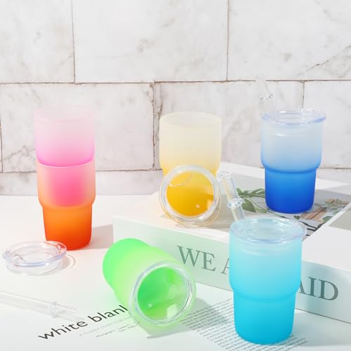 6 Pack Frosted Mini Gradient Color Tumblers