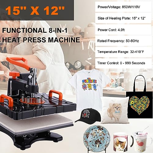 Whubefy 8 in 1 Combo Sublimation Printer