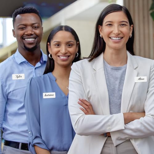 30 Pack Aluminium Name Tags with Magnetic Backing