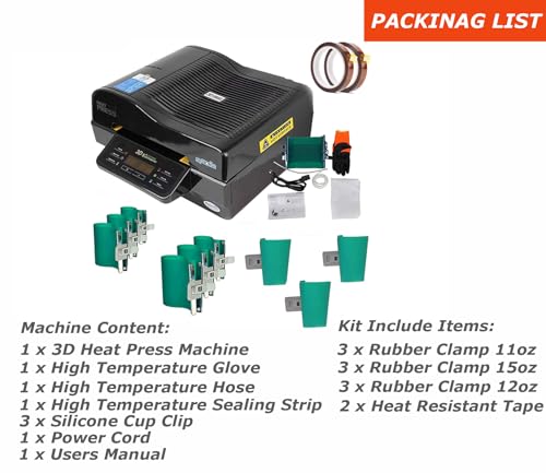 INTSUPERMAI 3D Sublimation Heat Press Machine with Kit